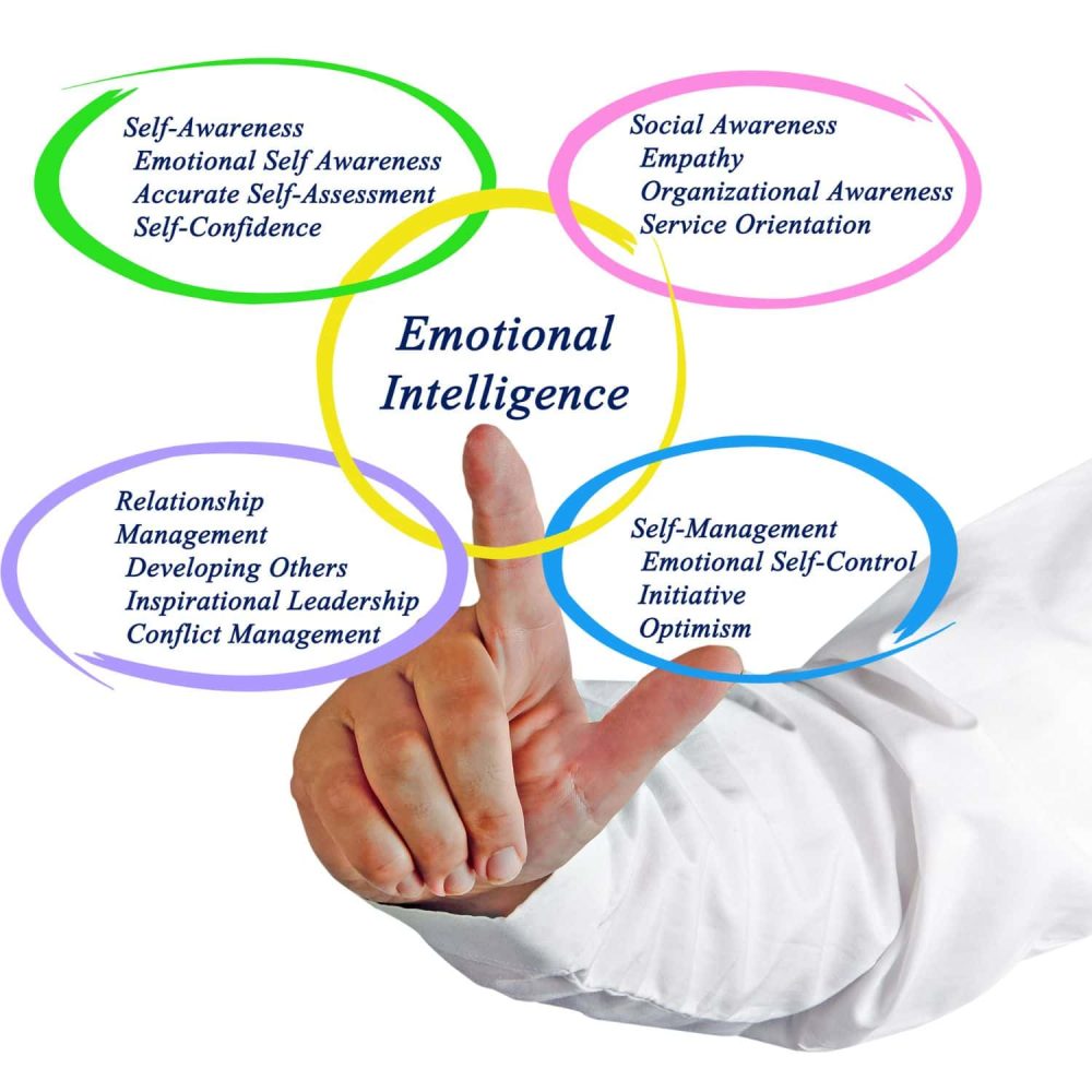 Diagram showing key aspects of emotional intelligence and self-awareness.