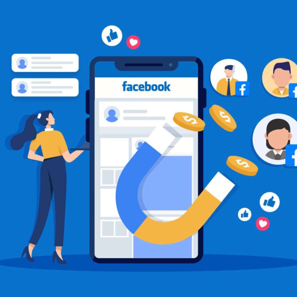 Facebook marketing and advertising training course image.